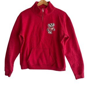 Wisconsin Badgers League Heritage 1/4 Zip Pullover Sweatshirt Red XL